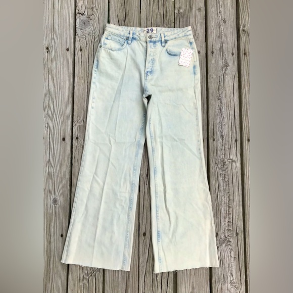 NEW Ladies FREE PEOPLE Gold Coast Light Denim Button Fly Jeans Pants Size 29 - Picture 3 of 12